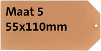 LABEL KARTON NR 5 200GR 55X110MM CHAMOIS 1000 STUKS