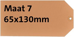 LABEL KARTON NR 7 200GR 65X130MM CHAMOIS 1000 STUKS
