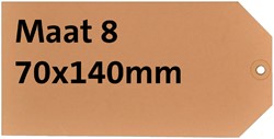 LABEL KARTON NR 8 200GR 70X140MM CHAMOIS 1000 STUKS