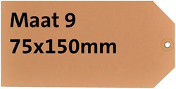 LABEL KARTON NR 9 200GR 75X150MM CHAMOIS 1000 STUKS