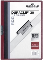 KLEMMAP DURABLE DURACLIP A4 3MM 30 VELLEN AUBERGINE