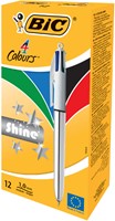 BALPEN BIC 4KLEUREN SHINE MEDIUM ZILVER-2