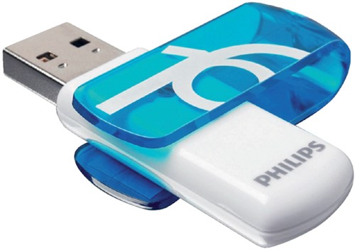 USB STICK 2.0 PHILIPS VIVID USB-A 16GB BLAUW