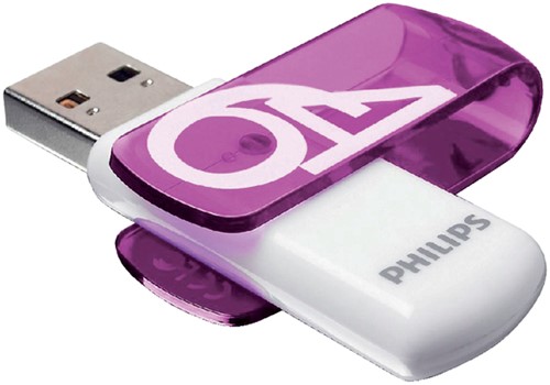 USB STICK 2.0 PHILIPS VIVID USB-A 64GB PAARS