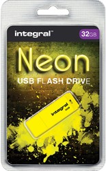 USB STICK 2.0 INTEGRAL NEON USB-A 32GB GEEL