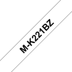 LABELTAPE BROTHER P-TOUCH M-K221BZ ONGELAMINEERD 9MM ZWART OP WIT