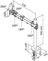 MONITORARM NEOMOUNTS D960 10-30" MET KLEM ZWART-2
