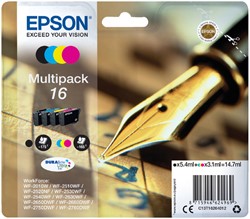 INKTCARTRIDGE EPSON 16 T1626 ZWART + 3 KLEUREN