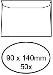 ENVELOP QUANTORE VOOR VISITEKAARTJES 90X140MM 95GR WIT 50 STUKS
