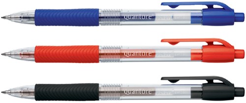 GELSCHRIJVER QUANTORE GRIP DRUKKNOP 0.7MM ROOD-2