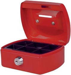 GELDKIST PAVO MET MUNTGLEUF 125X95X60MM ROOD