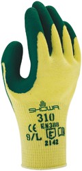 HANDSCHOEN SHOWA 310 GRIP LATEX S GROEN/GEEL