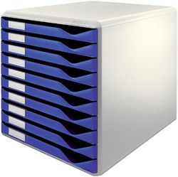LADENBLOK LEITZ A4 10 LADEN BLAUW/WIT