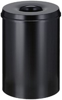 PAPIERBAK MET VLAMDOVER VEPABINS 30LITER Ø33.5CM ZWART