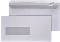 ENVELOP HERMES EA5/6 110X220MM VENSTER 4X11LINKS ZELFKLEVEND 500 STUKS