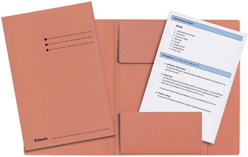 DOSSIERMAP ESSELTE FOLIO 3 KLEPPEN MANILLA 275GR ORANJE-2