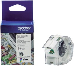 ETIKET BROTHER CZ-1001 MULTIFUNCTIONEEL 9MM 1 ROL Á 5M WIT