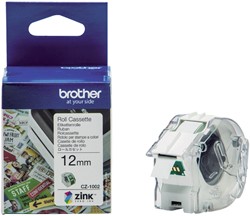 ETIKET BROTHER CZ-1002 MULTIFUNCTIONEEL 12MM 1 ROL Á 5M WIT