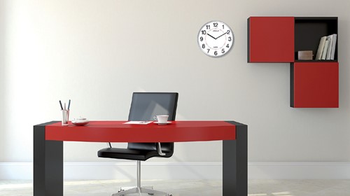 WANDKLOK UNILUX ARIA Ø 28.5CM ZILVERGRIJS/WIT-2