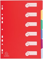 TABBLADEN EXACOMPTA 225X297MM 11-GAATS 6-DELIG ASSORTI PP