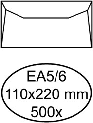 ENVELOP HERMES BANK EA5/6 110X220MM GEGOMD WIT DOOS À 500 STUKS