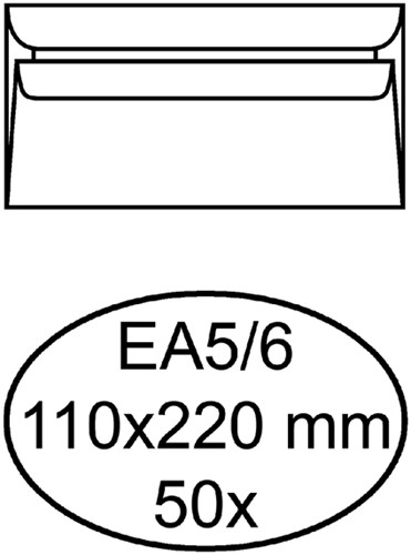 ENVELOP QUANTORE BANK EA5/6 110X220MM ZELFKLEVEND WIT 50 STUKS