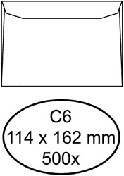 ENVELOP QUANTORE BANK C6 114X162MM WIT 500 STUKS