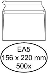 ENVELOP HERMES BANK EA5 156X220MM ZELFKLEVEND WIT DOOS À 500 STUKS
