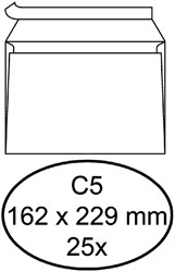 ENVELOP QUANTORE BANK C5 162X229MM ZELFKLEVEND WIT 25 STUKS
