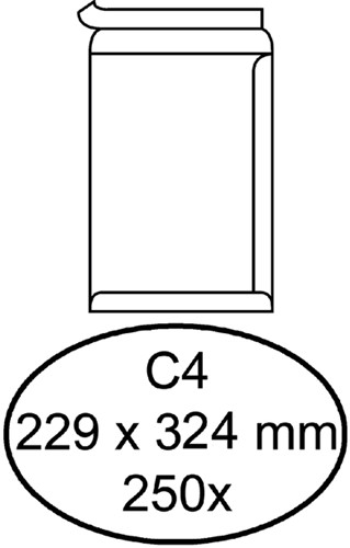 ENVELOP QUANTORE AKTE C4 229X324MM ZELFKLEVEND WIT 250 STUKS