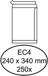 ENVELOP HERMES AKTE EC4 240X340MM ZELFKLEVEND WIT DOOS À 250 STUKS