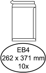 ENVELOP HERMES AKTE EB4 262X371MM ZELFKLEVEND WIT PAK À 10 STUKS