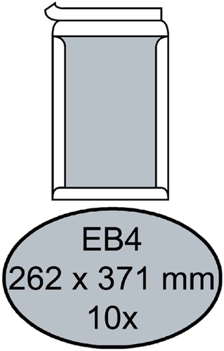 ENVELOP QUANTORE BORDRUG EB4 262X371MM ZELFKLEVEND WIT 10 STUKS
