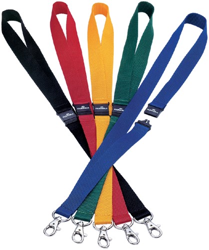 TEXTIELKOORD DURABLE 8137 MET KARABIJNHAAK ROOD-3