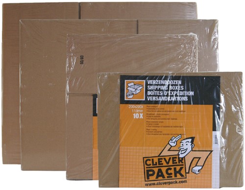 AMERIKAANSE VOUWDOOS CLEVERPACK 200X200X110MM B-GOLF BRUIN 10 STUKS-3