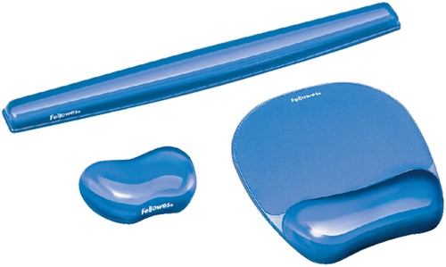 POLSSTEUN TOETSENBORD FELLOWES CRYSTALS GEL TRANSPARANT BLAUW-2