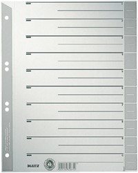 SCHEIDINGSBLADEN LEITZ A4 KARTON 230GR 6-GAATS GRIJS 100 STUKS