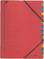 SORTEERMAP LEITZ 12 TABBLADEN KARTON ROOD