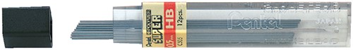POTLOODSTIFT PENTEL HB 0.5MM  ZWART KOKER À 12 STUKS