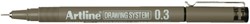 FINELINER ARTLINE TECHNISCH 0.3MM ZWART