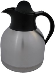 THERMOSKAN IEZZY KOFFIEKAN 1LITER ROESTVRIJSTAAL ZWARTE DOP