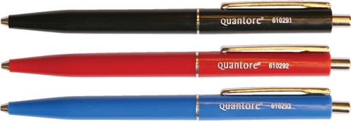 BALPEN QUANTORE DRUKKNOP MET METALEN CLIP ROOD MEDIUM-2