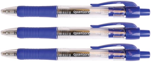 GELSCHRIJVER QUANTORE GRIP DRUKKNOP 0.7MM BLAUW-2