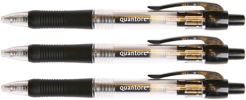 GELSCHRIJVER QUANTORE GRIPDRUKKNOP 0.7MM ZWART-3