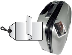 LABEL BAGAGE DJOIS 3L 11120 72X123MM MET NYLONKOORD TRANSPARANT 10 STUKS