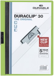 KLEMMAP DURABLE DURACLIP A4 3MM 30 VELLEN GROEN
