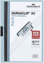 KLEMMAP DURABLE DURACLIP A4 3MM 30 VELLEN LICHTBLAUW