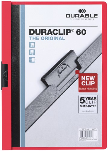 KLEMMAP DURABLE DURACLIP A4 6MM 60 VELLEN ROOD