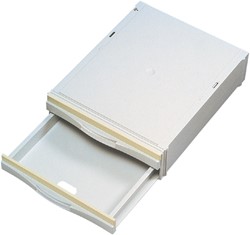 STAPELCASSETTE DJOIS MET 2 HALFHOGE LADEN GRIJS