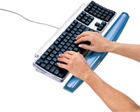 POLSSTEUN TOETSENBORD FELLOWES CRYSTALS GEL TRANSPARANT BLAUW